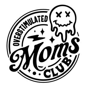 Overstimulated Mom Club Permanent Vinyl Decal | Funny Mom Car Sticker Waterproof